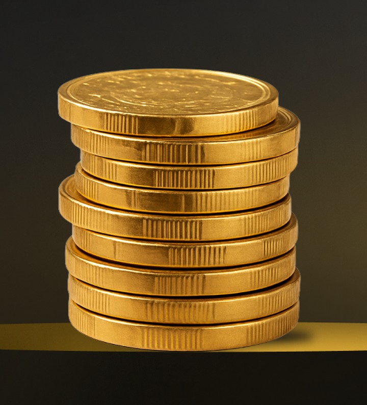 A stack of gold coins